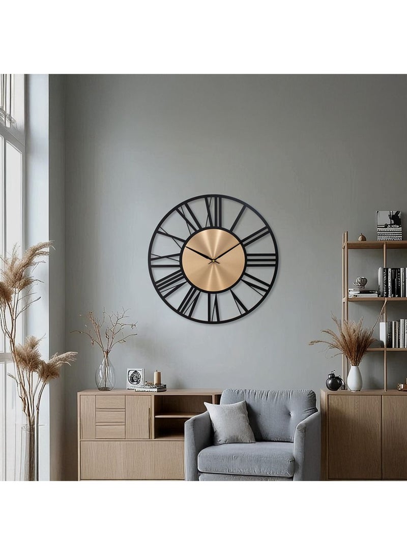 DANUBE HOME Cambridge Alum Industrial Gold-Black Wall Clock – Modern Decorative Clock , Silent Quartz Movement & Bold Design for Living Room, Office & Contemporary Interiors D60 Cm - Image 4