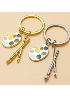 Goolsky New Painter Palette Pendant Keychain Brush Artist Key Chain Car Heart Shaped Cute Keyring Art Course Souvenir Gift Women Child  - Image 2