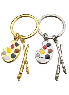 Goolsky New Painter Palette Pendant Keychain Brush Artist Key Chain Car Heart Shaped Cute Keyring Art Course Souvenir Gift Women Child  - Image 3