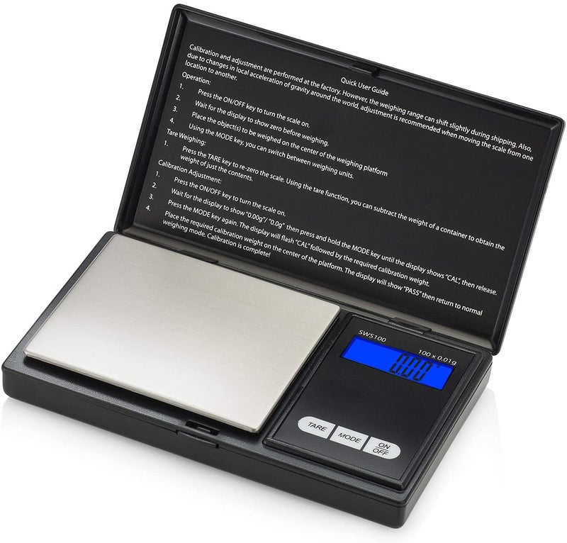 WeighTAJ Digital Pocket Scale200g by 001g Small Letter Gram Scale Jewelry Scale Food Scale Medicine Scale Kitchen Scale Black Battery Included - Image 1