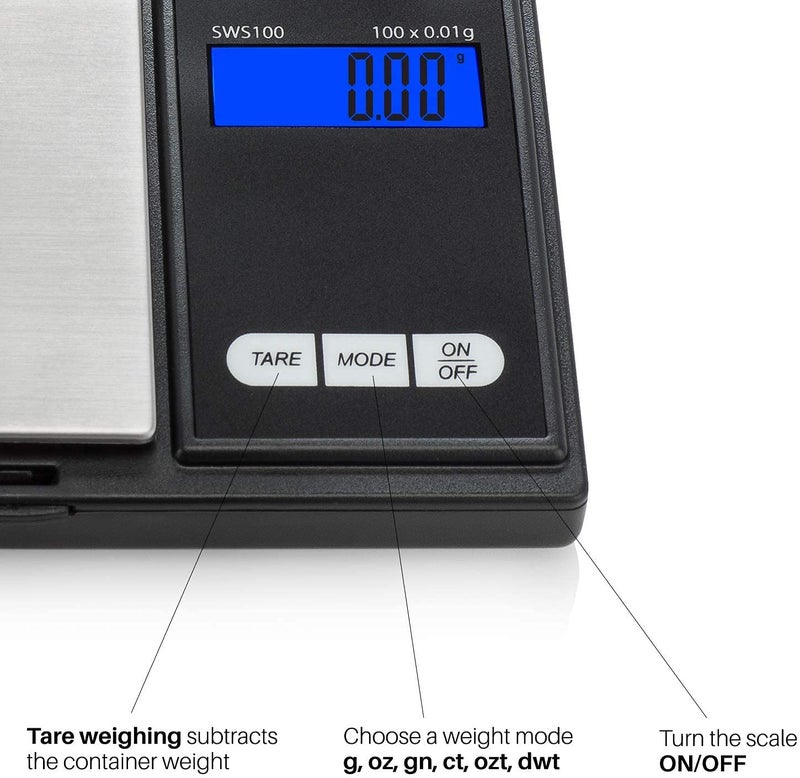 WeighTAJ Digital Pocket Scale200g by 001g Small Letter Gram Scale Jewelry Scale Food Scale Medicine Scale Kitchen Scale Black Battery Included - Image 4
