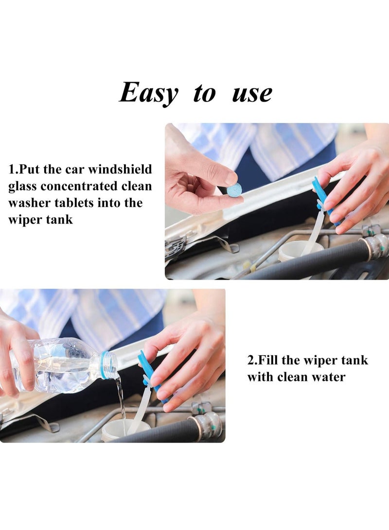 MJZ 100 Pieces Car Windshield Glass Concentrated Washer Tablets Solid Car Effervescent Tablets Glass Solid Wiper Cleaning Tablets for Car Kitchen Window  - Image 3