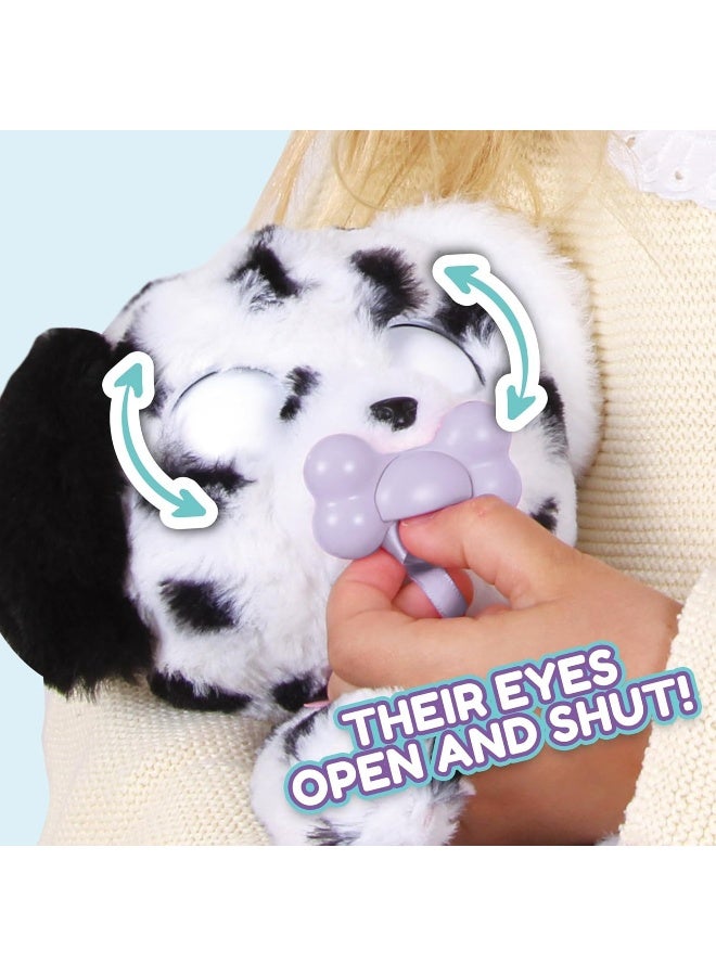 بيبي باوس جراء النوم من بيبي باوز، دالماتيان، لعبة جرو تفاعلية من القطيفة مقاس 8.5 بوصة مع حقيبة حمل، لعبة تظاهر للأطفال مع مؤثرات صوتية، مناسبة للأولاد والبنات من سن 18 شهرًا فما فوق - Image 4