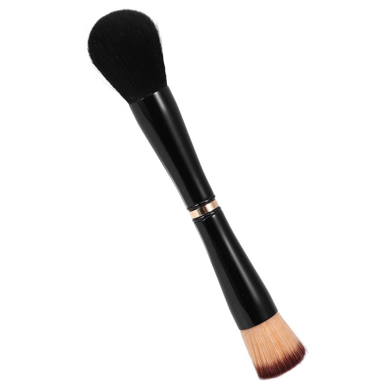 Dual Ended Foundation and Blush Brush Set, Black Makeup Brush for Women, Multifunctional Face Cosmetics Tool for Blending and Concealing - Image 1