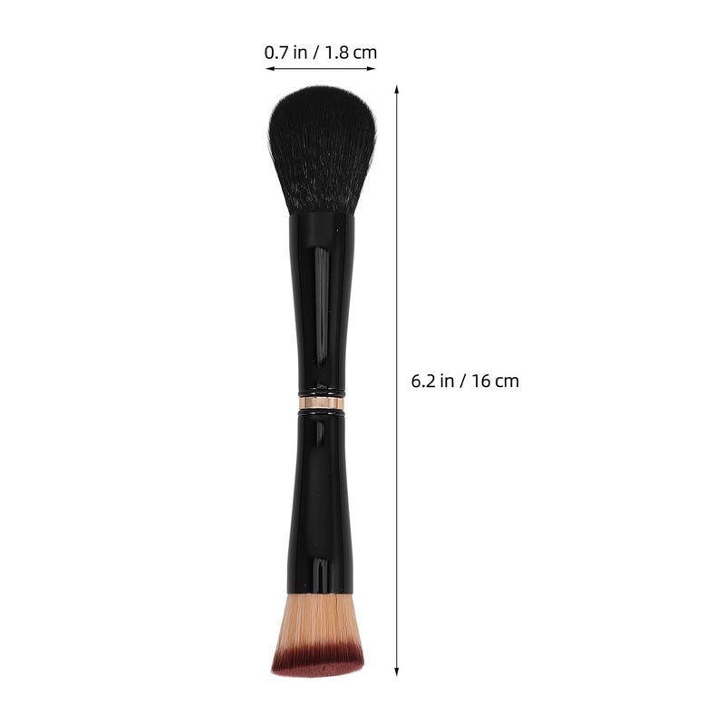Dual Ended Foundation and Blush Brush Set, Black Makeup Brush for Women, Multifunctional Face Cosmetics Tool for Blending and Concealing - Image 2