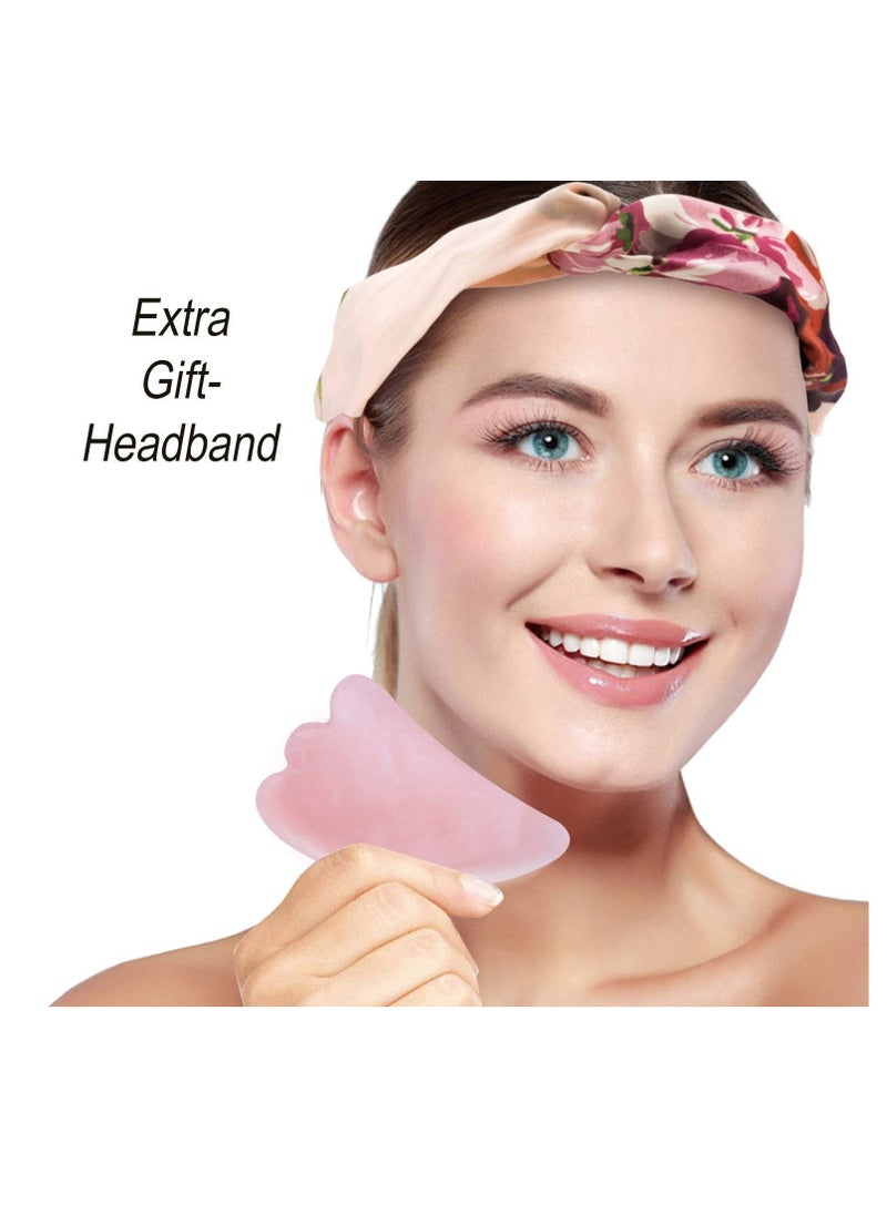 Generic - Jade Roller Eyes Facial Massage Kits Natural Rose Skin Roller Face Gua Sha Tools Anti Aging Roller for Face, Eyeball Neck Body Massage Jade Stone Face Neck Skincare Massage Tool Eye Treatments - Image 1