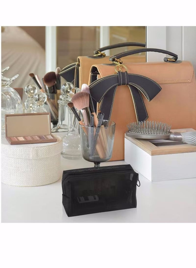 3 Pieces Cosmetic Bag Makeup Bags Mesh Zipper Pouch for Office or Travel Accessories Organizers for Small Items Makeup Lipstick,Toiletries,Pencil Case - Image 3