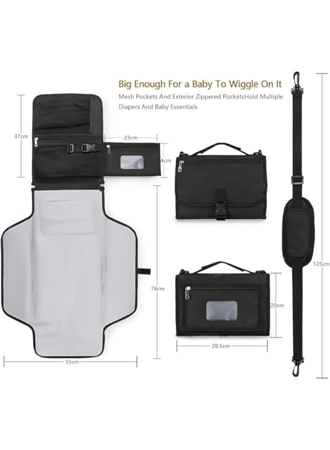 TRASSLE Portable Nappy Changing Mats with Wipes Pocket Travel Baby Changing Pads with Head Cushion for Infants Waterproof Diaper Changing Pads Newborn Essentials  - Image 2