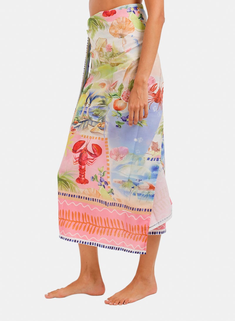 Carina Tropical Colorful Beach Sarong - Image 3