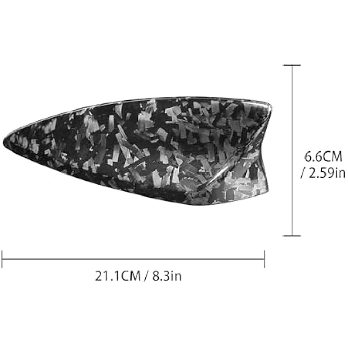 rayihni Compatible with Antenna Cover Shark Fin Trim Hood Forged Carbon Fiber Automotive Roof Aerials for Camaro 2016-2022 Cadillac XT4 2018-2022 XT5 2016-2019 (Black) - Image 2
