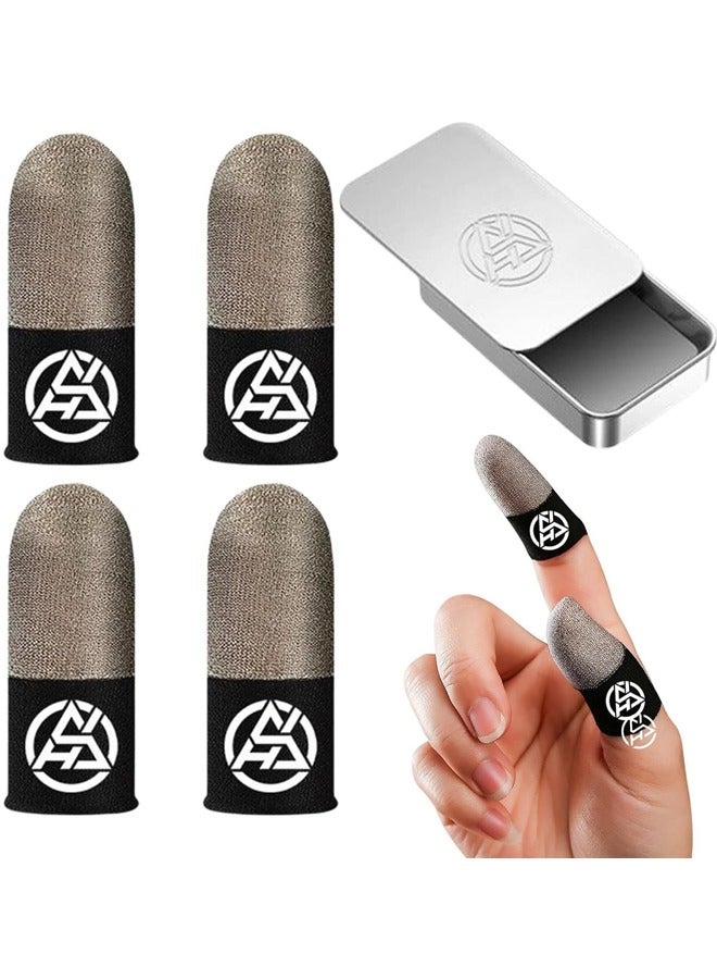 بولوز قفازات أصابع الألعاب المكونة من 4 قطع، مع صندوق تخزين المعادن، ألياف فضية مرئية بنسبة 100%، ضغط صحيح/قابل للتنفس/مضاد للعرق - Image 1