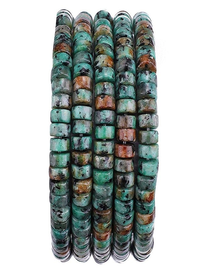 BEADIA Natural African Turquoise Spacer Beads Caps Loose Semi Gemstone for Beading Jewelry Making 6mmx3mm 38cm - Image 1