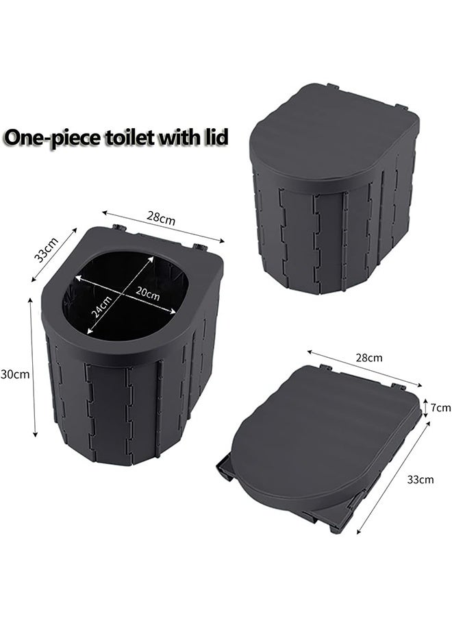 JCB CHIC مرحاض محمول للتخييم مع غطاء، مرحاض تخييم مطور، مرحاض سيارة، دلو سيارة محمول مقاوم للماء للبالغين، رحلات السفر والتخييم والمشي لمسافات طويلة ورحلات القوارب والشاطئ - Image 2