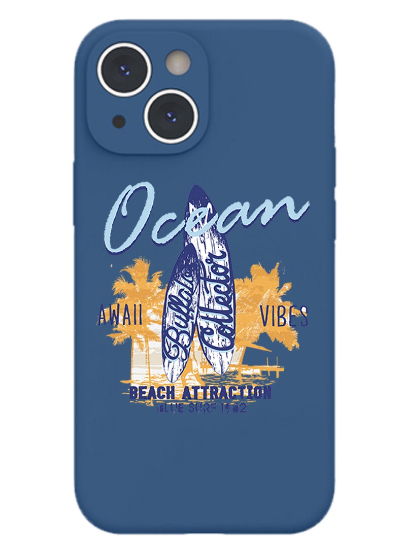 Theodor Protective Slim Fit Case Liquid Silicone Cover with Full Body Protection Anti-Scratch Shockproof Case For iPhone 15 Blue  - Oh baby copy - Image 1