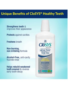 CloSYS Closys Healthy Teeth Anti-Cavity Oral Rinse Mouthwash with Fluoride, Non-Burning, Non-Irritating – 32 Fl Oz  - Image 2