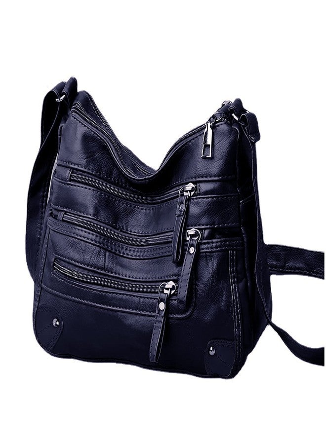 LassZone Crossbody Bag for Women Soft PU Leather Handbags Ladies Lightweight Shoulder Bags Satchel Purse Multi-Pocket Casual Messenger Bag - Image 1