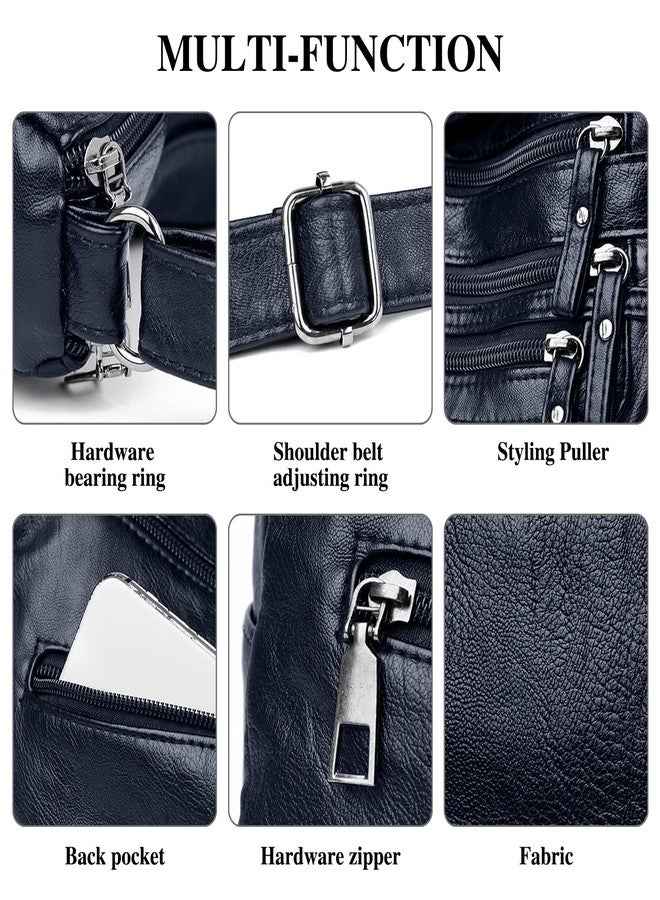 LassZone Crossbody Bag for Women Soft PU Leather Handbags Ladies Lightweight Shoulder Bags Satchel Purse Multi-Pocket Casual Messenger Bag - Image 5