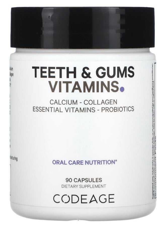 Codeage - Teeth & Gums Vitamins Oral Care Nutrition 90 Capsules - Image 1