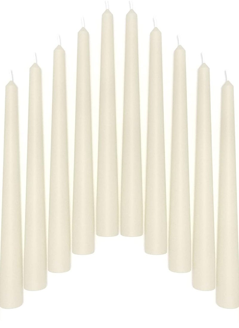 Set of 12 Ivory Taper Candlesticks | 10 Inch (25cm) Tall Tapered Candles | Dripless Dinner Candle Sticks | Natural Wax with Cotton Wicks | 8 Hour Burn Time - pzsku/Z23EB25432E84B9AA32E3Z/45/_/1711608881/96841255-19ea-400c-ad29-e6d07f5a3c8a