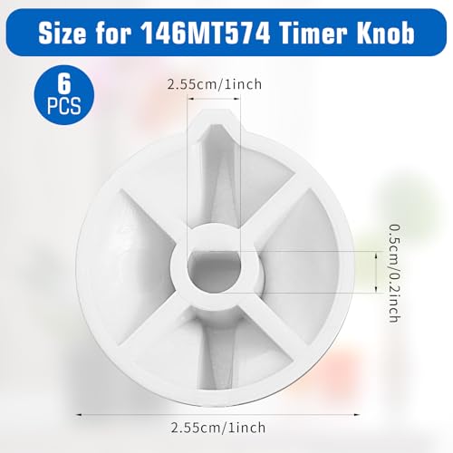 LLOUSSAK 6Pcs Timer Knob Replacement, Timer Switch Knob Compatible with Intermatic - 146MT574, Timer Switch Parts FD Series Spring Wound Timers Timer Switch for Wall Timer Bathroom Fan Light Compatible - Image 2