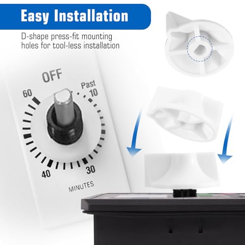 LLOUSSAK 6Pcs Timer Knob Replacement, Timer Switch Knob Compatible with Intermatic - 146MT574, Timer Switch Parts FD Series Spring Wound Timers Timer Switch for Wall Timer Bathroom Fan Light Compatible - Image 3