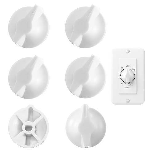 LLOUSSAK 6Pcs Timer Knob Replacement, Timer Switch Knob Compatible with Intermatic - 146MT574, Timer Switch Parts FD Series Spring Wound Timers Timer Switch for Wall Timer Bathroom Fan Light Compatible - Image 1