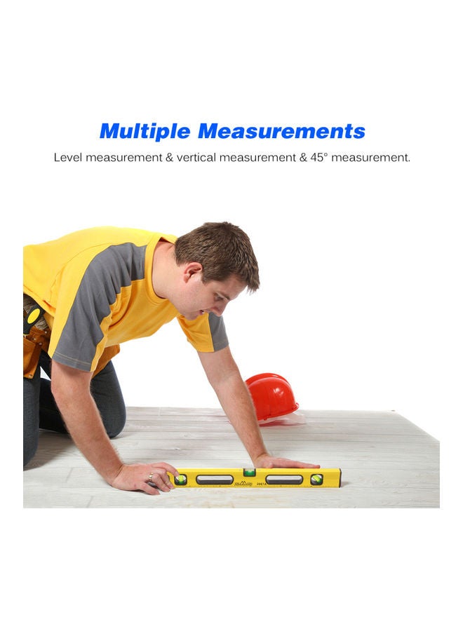 60cm Aluminum Alloy High-precision Level Ruler Yellow  - Image 5