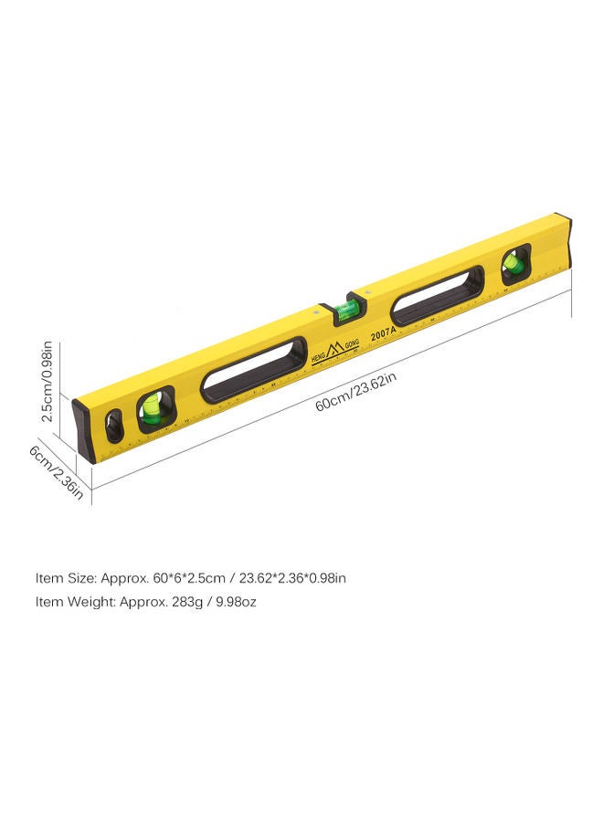 60cm Aluminum Alloy High-precision Level Ruler Yellow  - Image 4