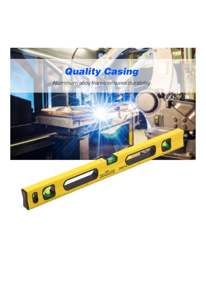 60cm Aluminum Alloy High-precision Level Ruler Yellow  - Image 3