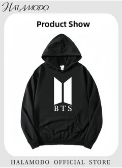 HALAMODO Unisex Hoodies Long-Sleeved Printed Tops Casual Sweatshirts Soft Sportswear Fashion Youth Pullovers with Drawstrings and Large Pockets for Daily Wear  - Image 2