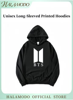 HALAMODO Unisex Hoodies Long-Sleeved Printed Tops Casual Sweatshirts Soft Sportswear Fashion Youth Pullovers with Drawstrings and Large Pockets for Daily Wear  - Image 1