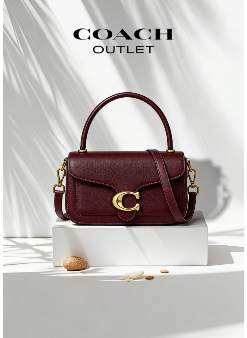 coachoutlet Vintage-Inspired Coach Tabby Satchel – Burgundy C Logo Designer Handbag - Image 1