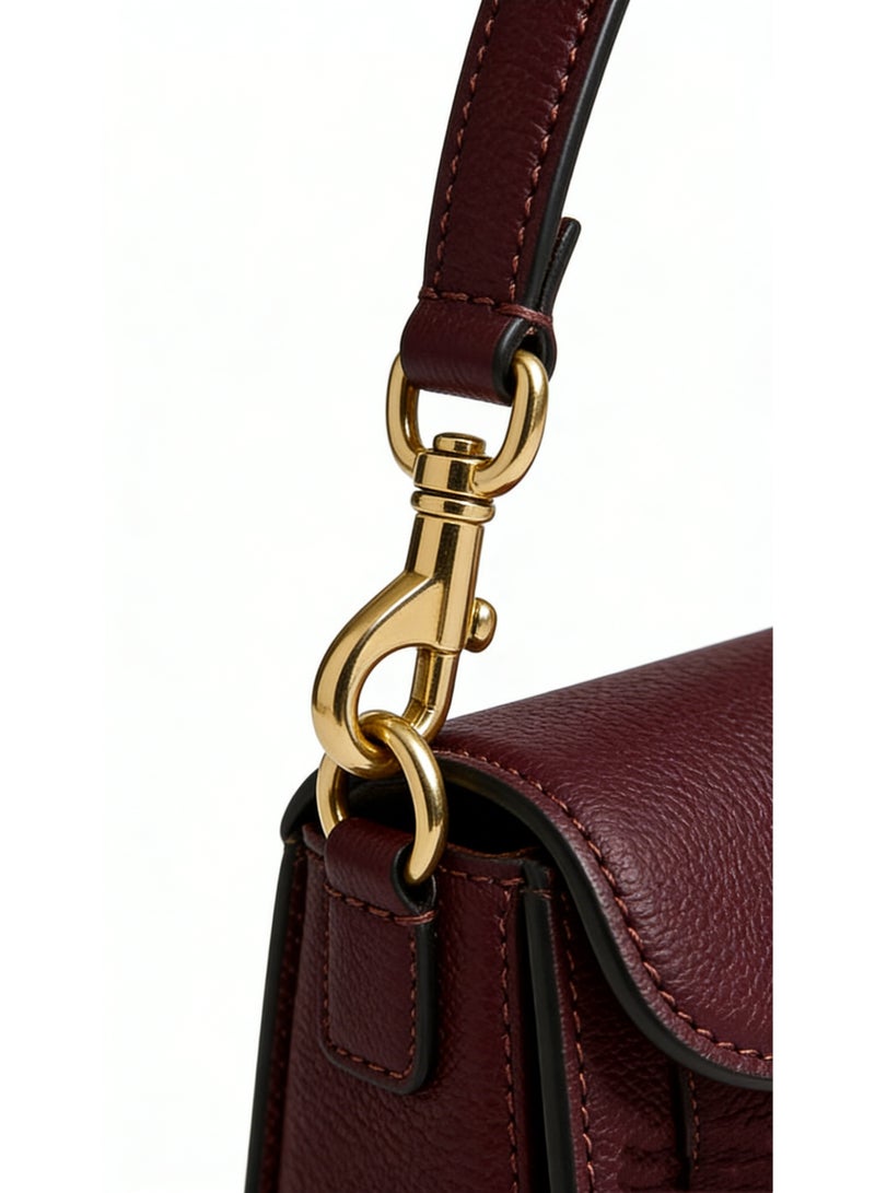 coachoutlet Vintage-Inspired Coach Tabby Satchel – Burgundy C Logo Designer Handbag - Image 5
