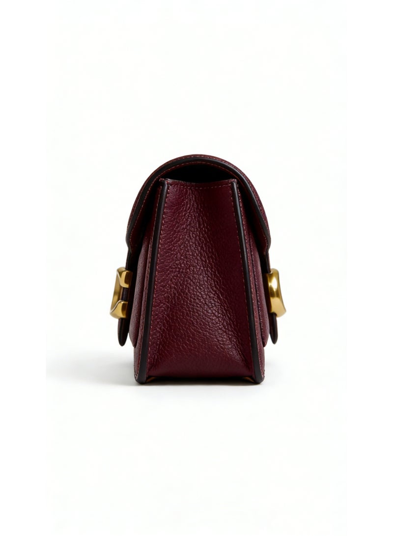 coachoutlet Vintage-Inspired Coach Tabby Satchel – Burgundy C Logo Designer Handbag - Image 4