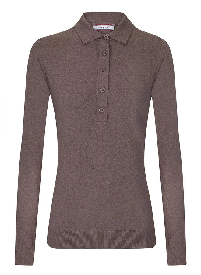 Polo Neck Buttoned Pullover