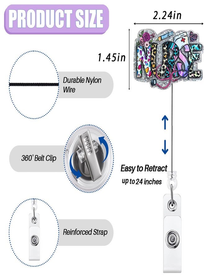 Bydevia Funny Nurse Badge Reel Holder Retractable, Cute Nurses Week Gifts ID Badge Reel with Alligator Clip & 24” Durable Nylon Cord for Nurse Nursing School Student RN CNA LPN & Medical Personnel | Acrylic - Image 2