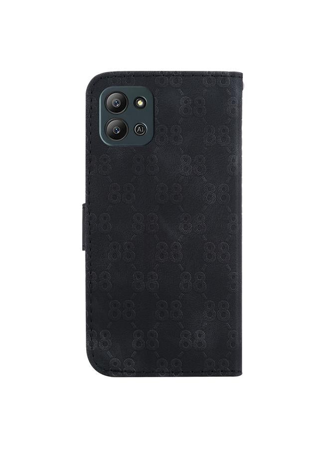 اس-توب جراب لهاتف Infinix Hot 11 2022، جراب هاتف جلدي مزدوج منقوش على شكل 8 - Image 3