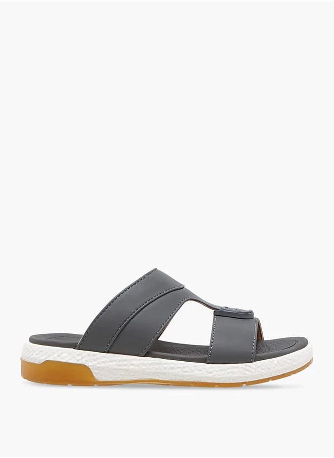 Le Confort Boys Solid Arabic Sandals with Logo Accent