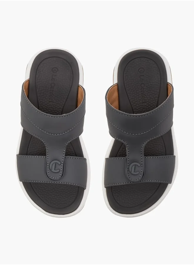 لو كونفورت Boys Solid Arabic Sandals with Logo Accent