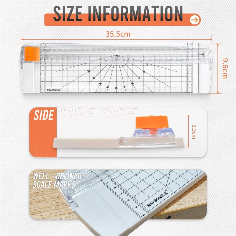 RAYSON RC4000W-US Paper Cutter Trimmer, A4 Size (12 inch) Paper Cutter for Coupon, Craft Paper and Photos (White) - Image 2
