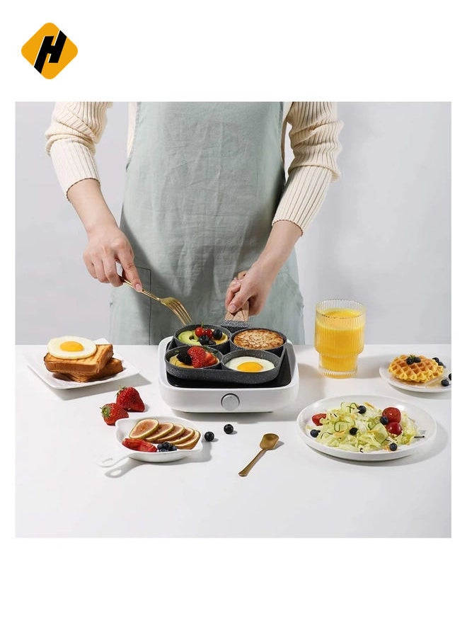 HuHa - Egg Cooker Frying Pan, 4-Cups Non-Stick Cookware aluminium Alloy Fried Egg cooker Pancake omelette pan egg Poacher - Image 1