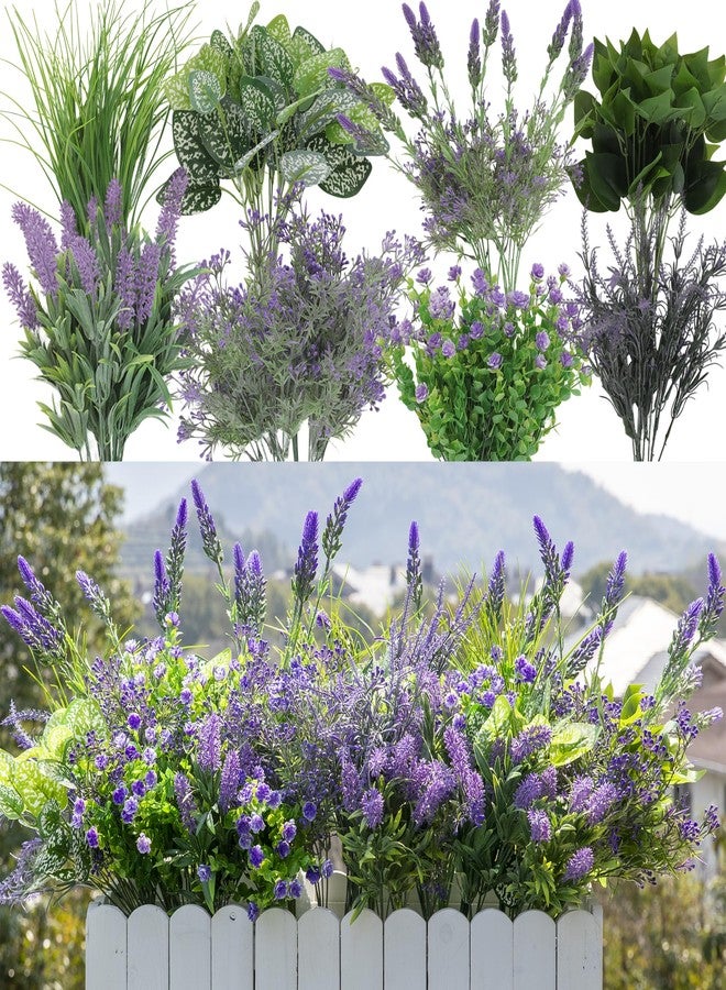 Green Moon 20 Bundles Artificial Lavender Plants Outdoor Fake Outdoor Plants UV Resistant Faux Hanging Plants for Home Planter Garden Patio Front Porch Yard Decor - Image 1