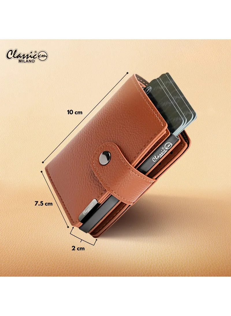 Classic Milano Tan (W-956-2#B) Classic Milano RFID Blocking Faux Leather Wallet for Men and Women | Card Holder Wallet Pop-up, Credit Card Holder for Men | Wallet for Men & Women’s Card Wallet for Men | Best Price UAE