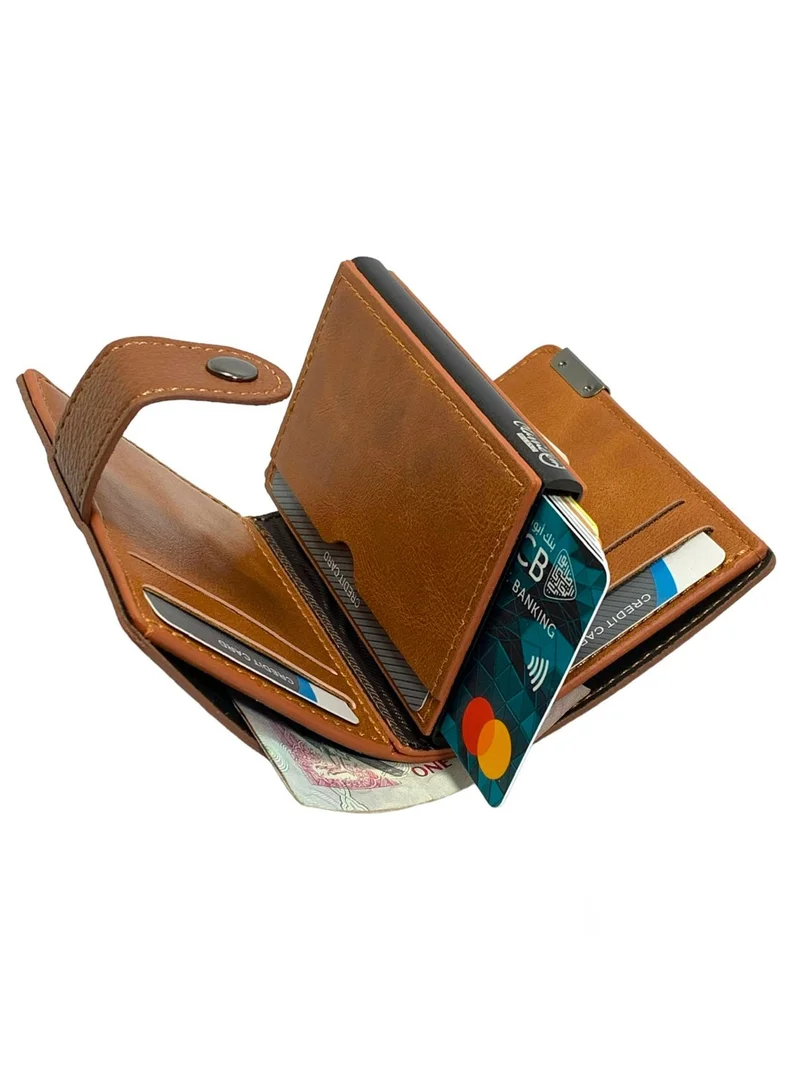 Classic Milano Tan (W-956-2#B) Classic Milano RFID Blocking Faux Leather Wallet for Men and Women | Card Holder Wallet Pop-up, Credit Card Holder for Men | Wallet for Men & Women’s Card Wallet for Men | Best Price UAE