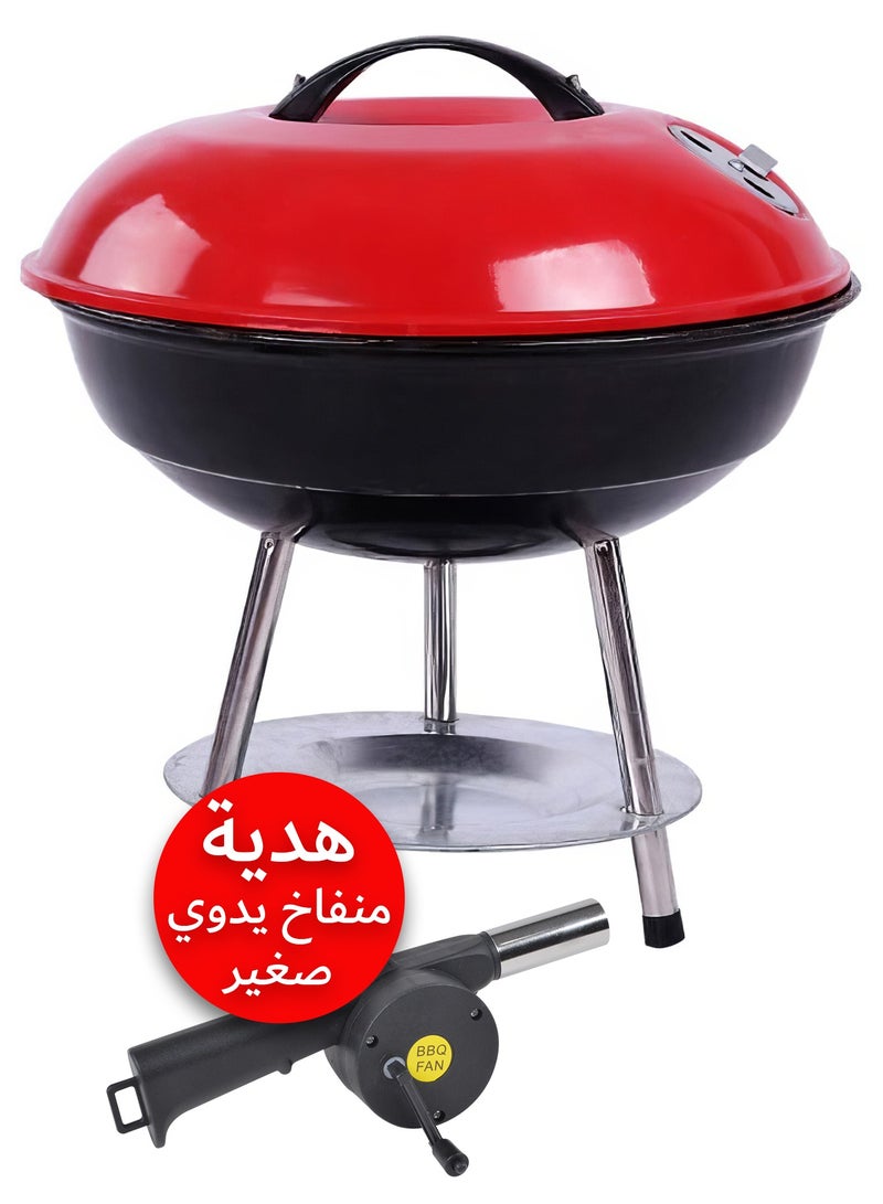 رينوفو شواية فحم محمولة للشواء في الهواء الطلق مقاس 14 بوصة - شواية ومدخنة للنزهات الخارجية والفناء والحديقة الخلفية والتخييم - Image 2