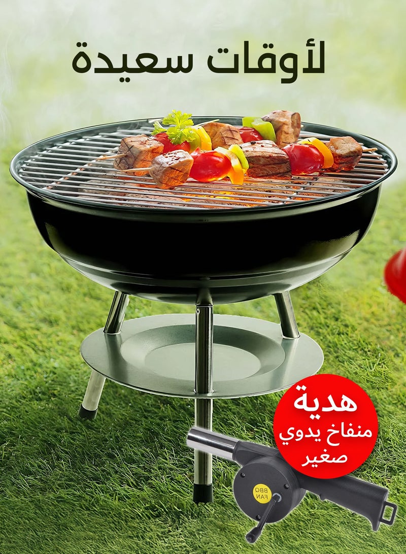 رينوفو شواية فحم محمولة للشواء في الهواء الطلق مقاس 14 بوصة - شواية ومدخنة للنزهات الخارجية والفناء والحديقة الخلفية والتخييم - Image 5