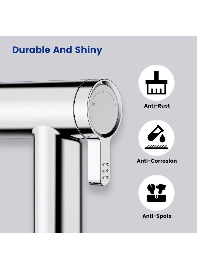 Jomoo Shattaf Set with Hose, Handheld Bidet Sprayer Adjustable Soft and Jet Spray for Personal Hygiene Cloth Diaper Toilet and Bathroom Cleaning, Chrome Finish (G1/2 Thread) - Image 4