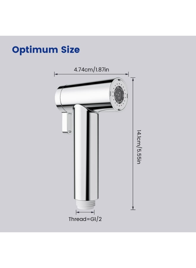 Jomoo Shattaf Set with Hose, Handheld Bidet Sprayer Adjustable Soft and Jet Spray for Personal Hygiene Cloth Diaper Toilet and Bathroom Cleaning, Chrome Finish (G1/2 Thread) - Image 5
