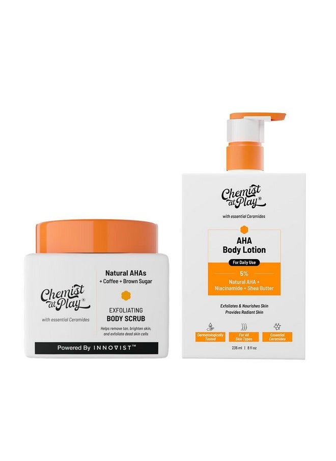 Exfoliating Body Scrub For Removing Tan & Dead Skin Cells + Aha Body Lotion With 5% Natural Aha, Niacinamide, Shea Butter 236Ml - pzsku/Z23EBA341D60C075A7399Z/45/_/1735816979/ba8c7615-c520-462a-ad76-7594bab71d47