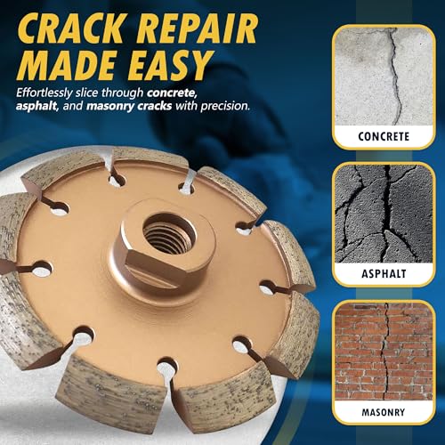 EDiamondTools 4.5" Crack Chaser Blade for Cured Concrete, Asphalt Repair or Joint Widen, 0.375" Width, 5/8"-11 Arbor - Image 2